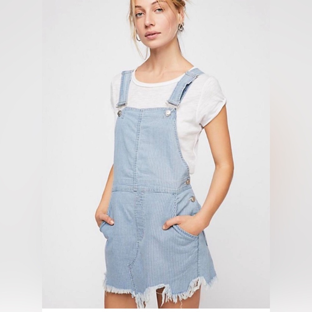 Free People Torn Up Distressed Denim Skirtall